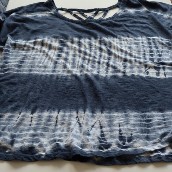 Lane Bryant Blue & White Tie Dyed Strappy T Shirt Top Size 14/16 - Picture 5 of 6